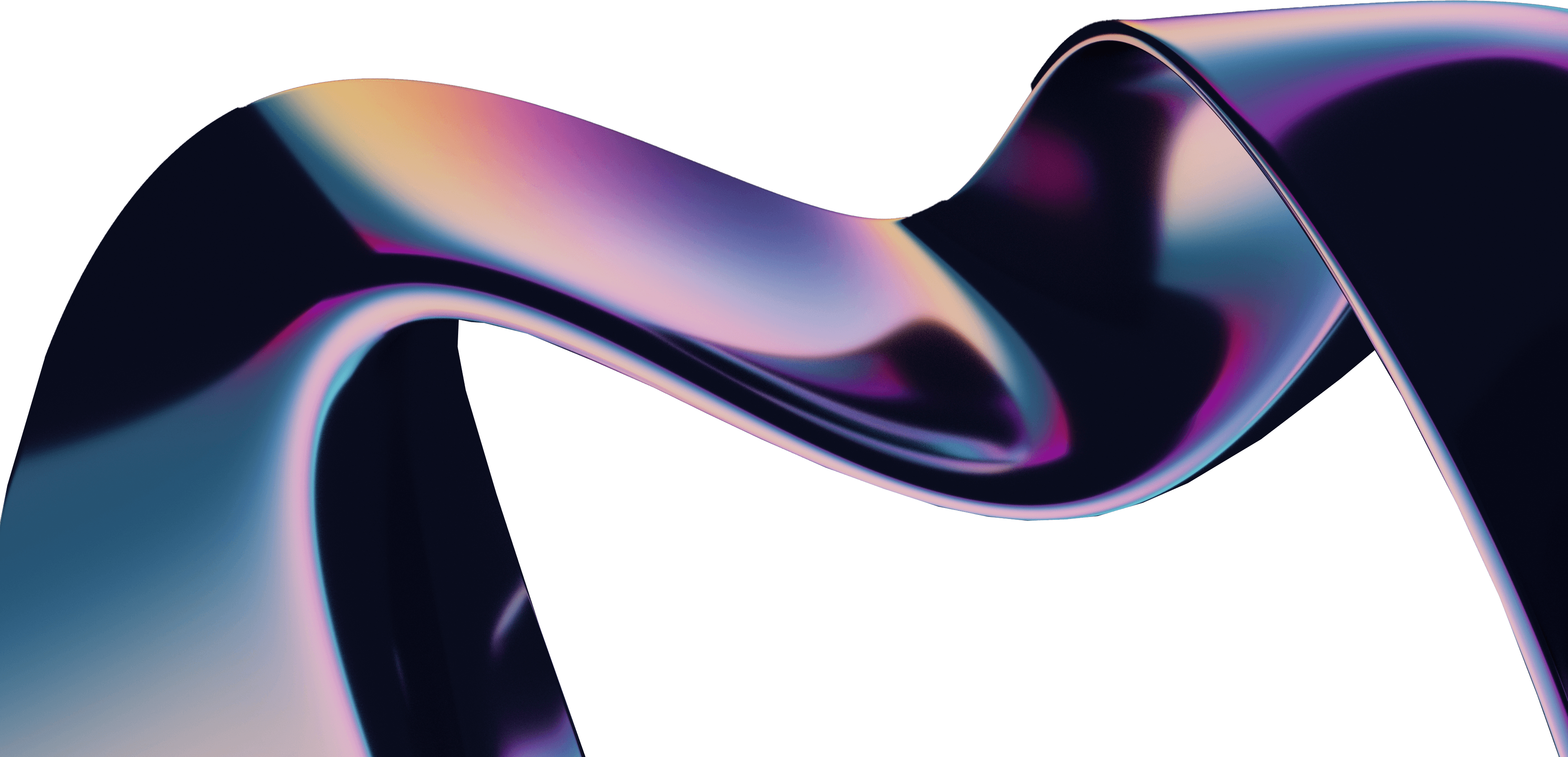 빛을 머금은 곡선 형태의 리본